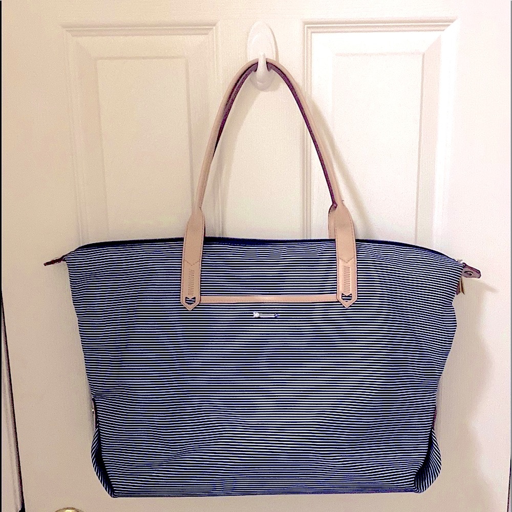 Stella & Dot Blue and white striped Tote
